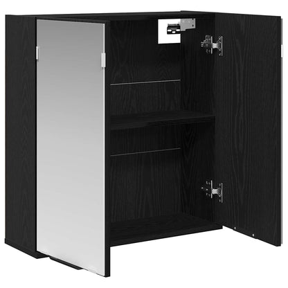 vidaXL Spiegelschrank mit Regal Schwarz Eichen-Optik 64 x 20 x 67 cm