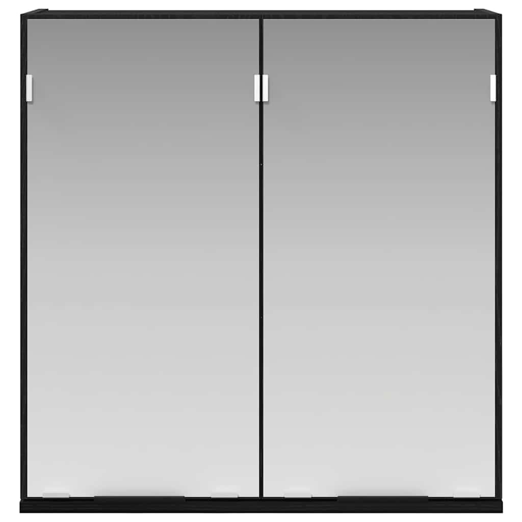 vidaXL Spiegelschrank mit Regal Schwarz Eichen-Optik 64 x 20 x 67 cm