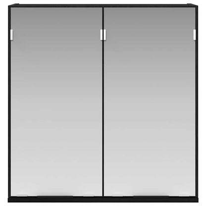 vidaXL Spiegelschrank mit Regal Schwarz Eichen-Optik 64 x 20 x 67 cm