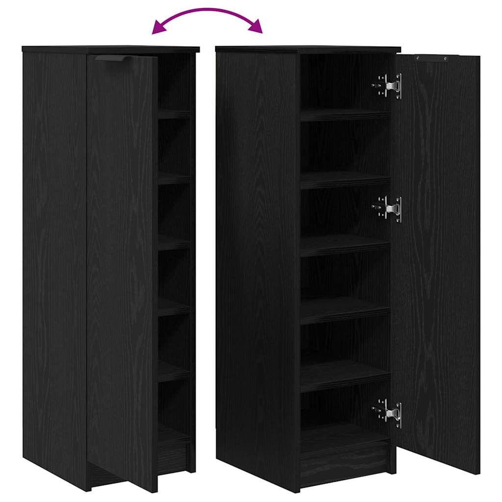 vidaXL Schuhschrank mit Regal Schwarz Eichen-Optik 29,5 x 35 x 101 cm