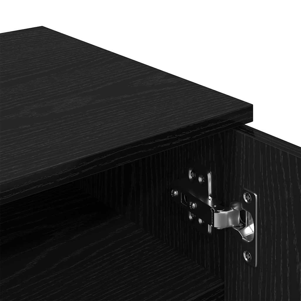 Schuhschrank mit Regal Schwarz Eichen-Optik 59 x 35 x 100 cm