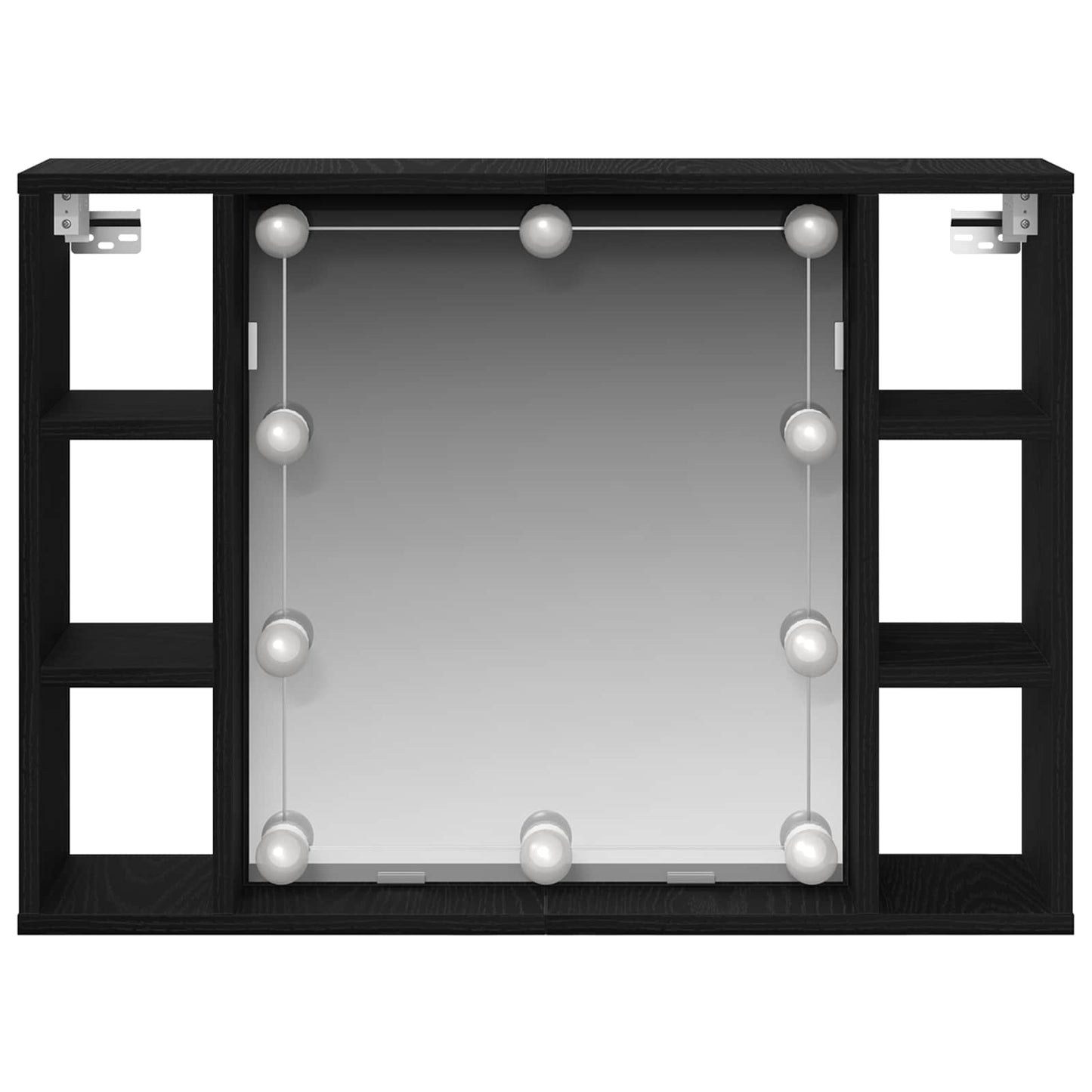 vidaXL Spiegelschrank mit Regal Schwarz Eichen-Optik 76 x 15 x 55 cm