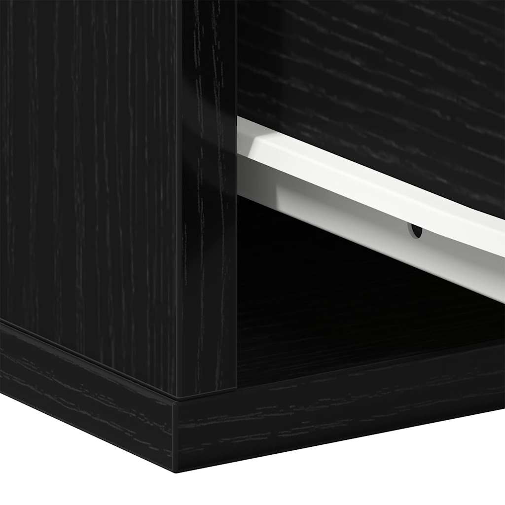 vidaXL Wandmontiertes Nachttischchen Wandmontiert Schwarz Eichen-Optik