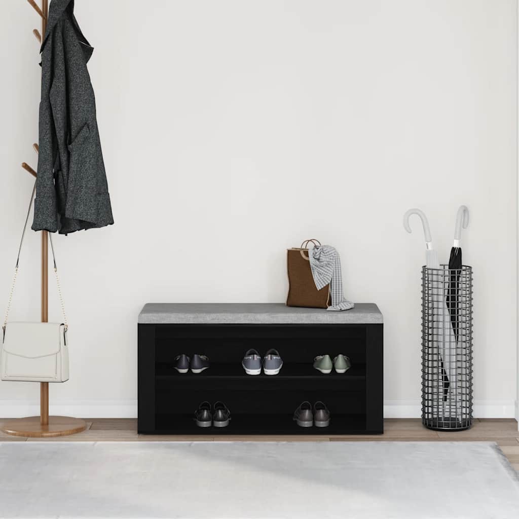 Schuhbank Schwarze Eiche 100 x 35 x 45 cm Holzwerkstoff