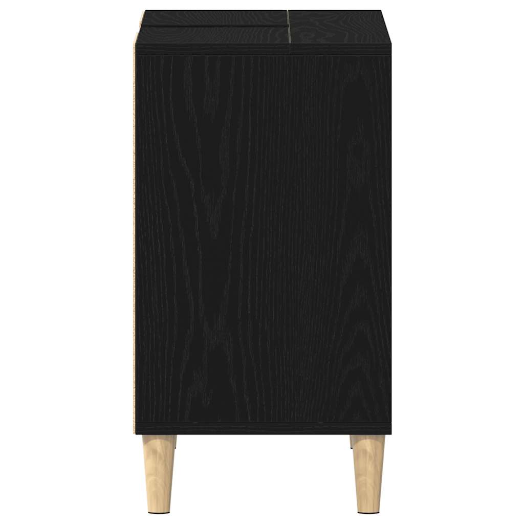 Spülbeckenschrank Eiche Schwarz 80x33x60 cm Holzwerkstoff