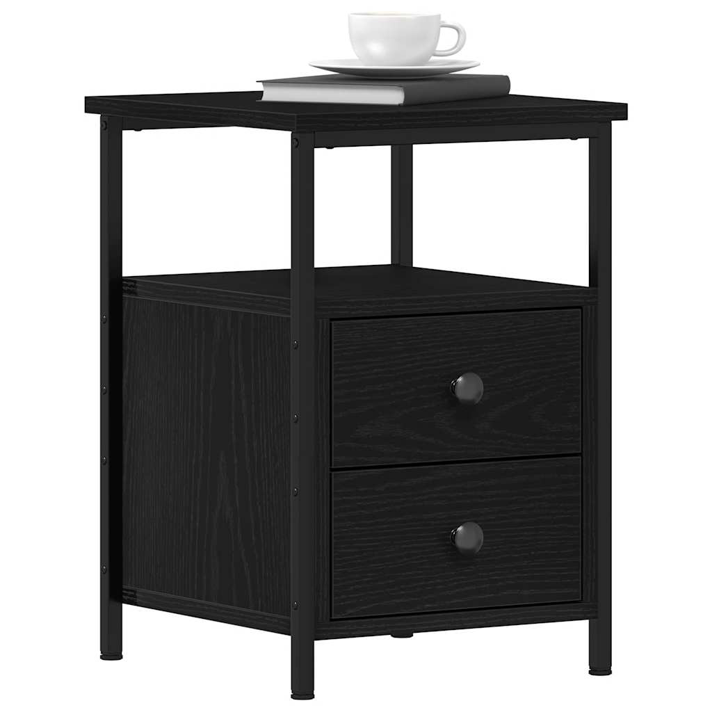 vidaXL Nachttisch Schwarz Eichen-Optik 34x35,5x50 cm Holzwerkstoff