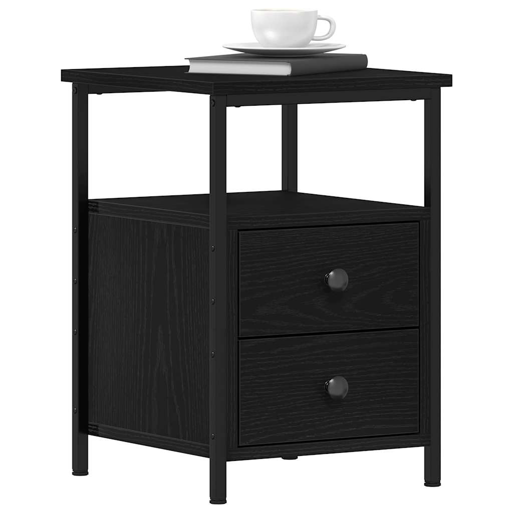 vidaXL Nachttische 2 Stk. Schwarze Eiche 34x35,5x50 cm Holzwerkstoff