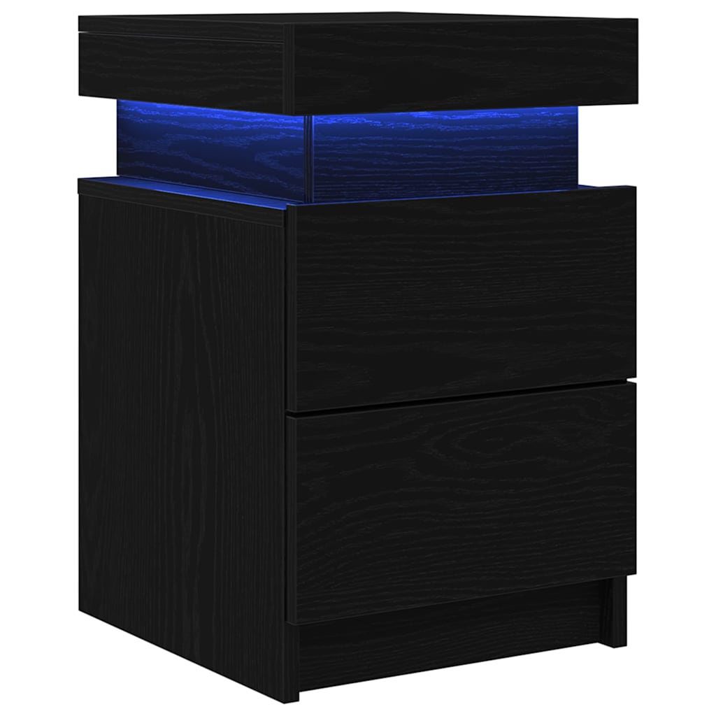 vidaXL Nachttisch 2 pcs Schwarz Eichen-Optik 35 x 39 x 55 cm