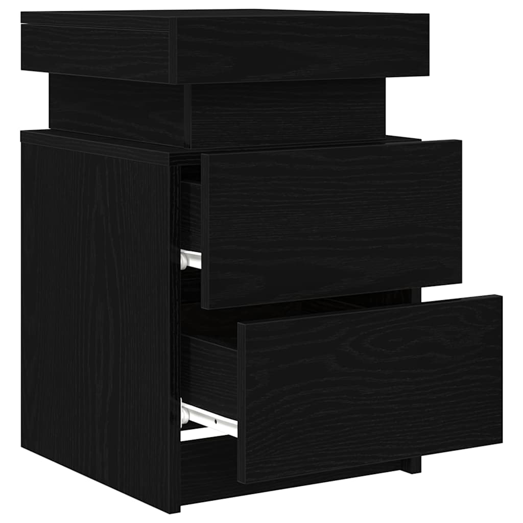vidaXL Nachttisch 2 pcs Schwarz Eichen-Optik 35 x 39 x 55 cm