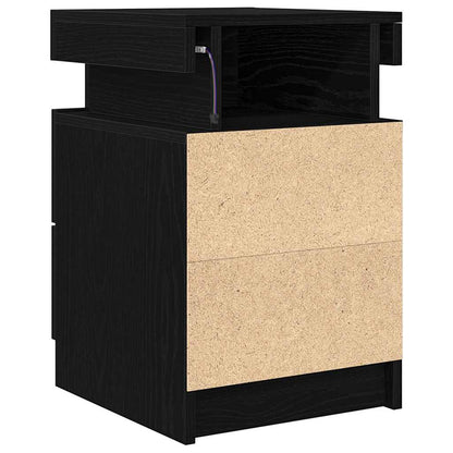 vidaXL Nachttisch 2 pcs Schwarz Eichen-Optik 35 x 39 x 55 cm