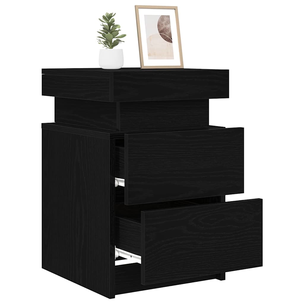 vidaXL Nachttisch 2 pcs Schwarz Eichen-Optik 35 x 39 x 55 cm