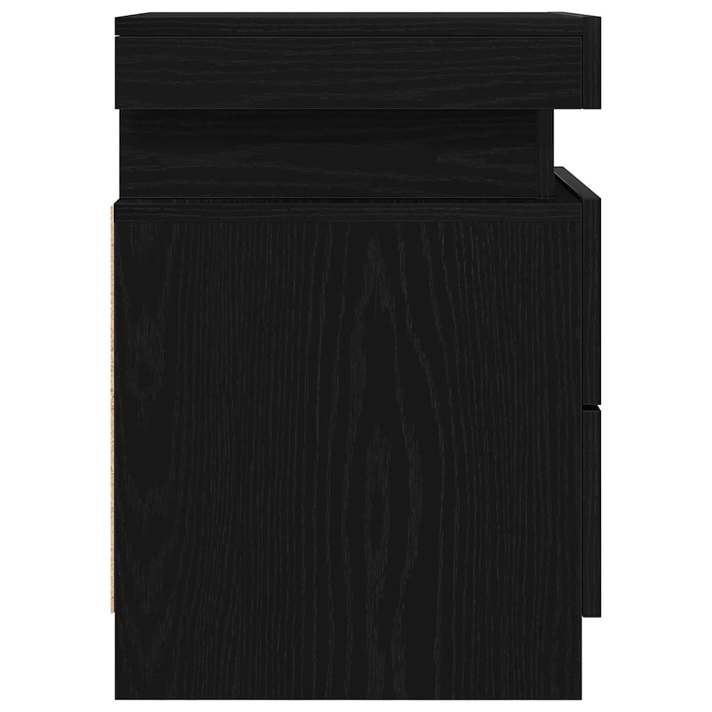 vidaXL Nachttisch 2 pcs Schwarz Eichen-Optik 35 x 39 x 55 cm