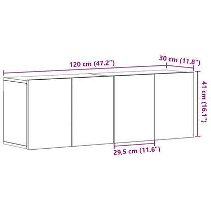 vidaXL TV-Schränke 2 Stk. Schwarze Eiche 120 x 30 x 41 cm Holzwerkstoff