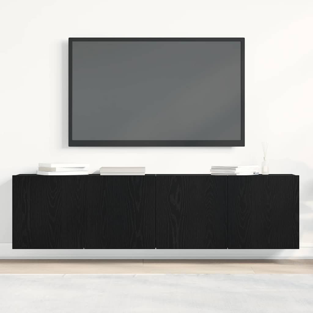 vidaXL TV-Schränke 2 Stk. Schwarze Eiche 160 x 30 x 41 cm Holzwerkstoff