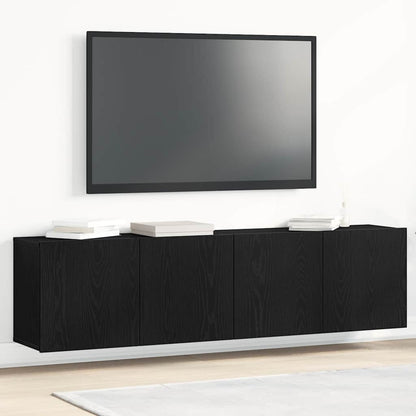 vidaXL TV-Schränke 2 Stk. Schwarze Eiche 160 x 30 x 41 cm Holzwerkstoff