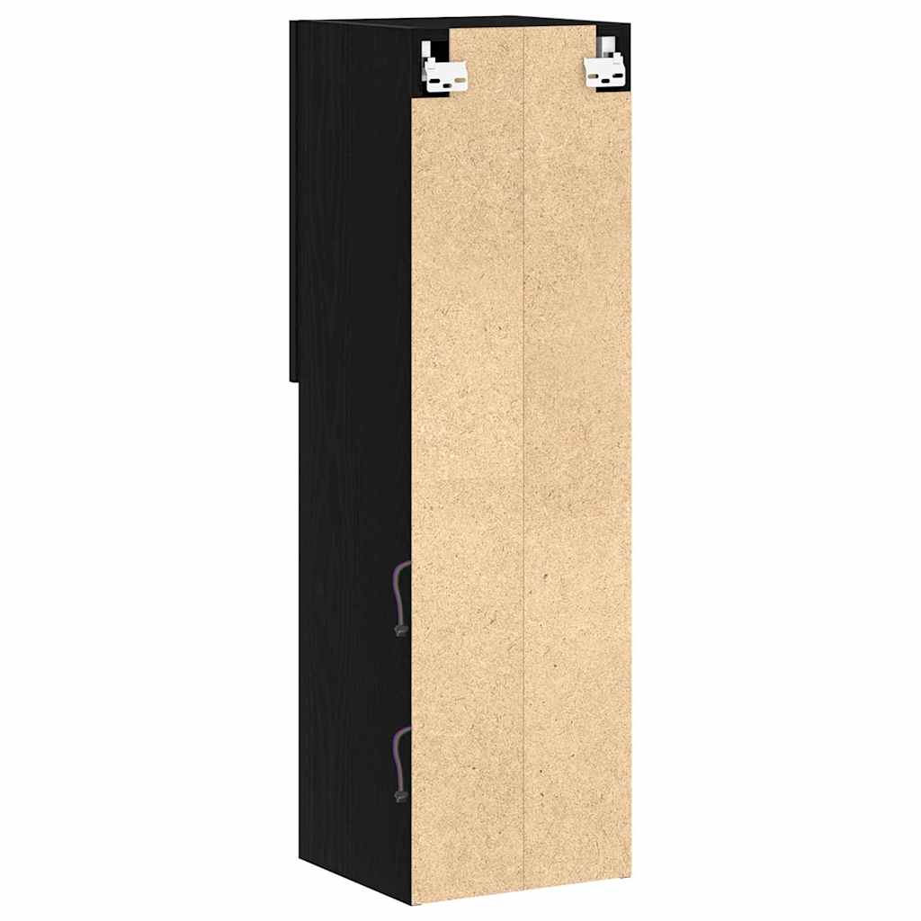 vidaXL TV-Schrankset 2 pcs Schwarz Eichen-Optik 30,5 x 30 x 102 cm