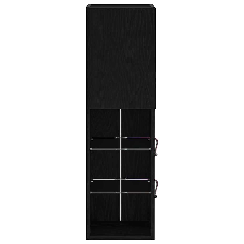 vidaXL TV-Schrankset 2 pcs Schwarz Eichen-Optik 30,5 x 30 x 102 cm