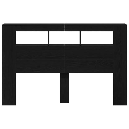LED Kopfteil Schwarz Eichen-Optik 160 x 18,5 x 103,5 cm