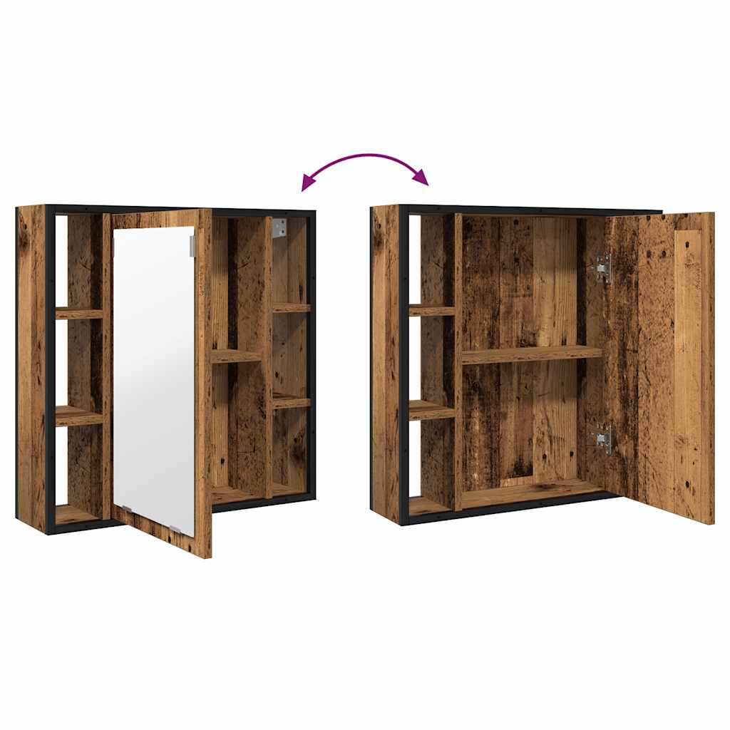 vidaXL Bad-Spiegelschrank Altholz-Optik 60x16x60 cm Holzwerkstoff
