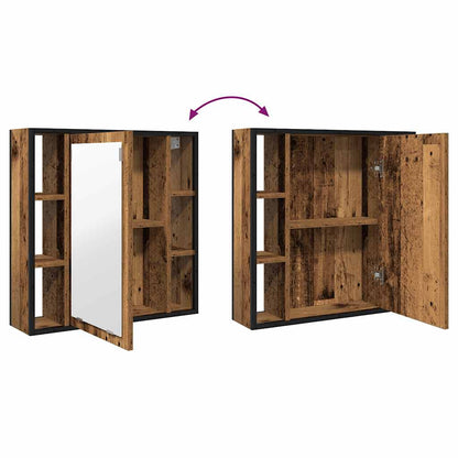 vidaXL Bad-Spiegelschrank Altholz-Optik 60x16x60 cm Holzwerkstoff