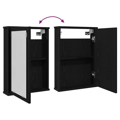 vidaXL Bad-Spiegelschrank Schwarz Eiche-Optik 42x12x60cm Holzwerkstoff