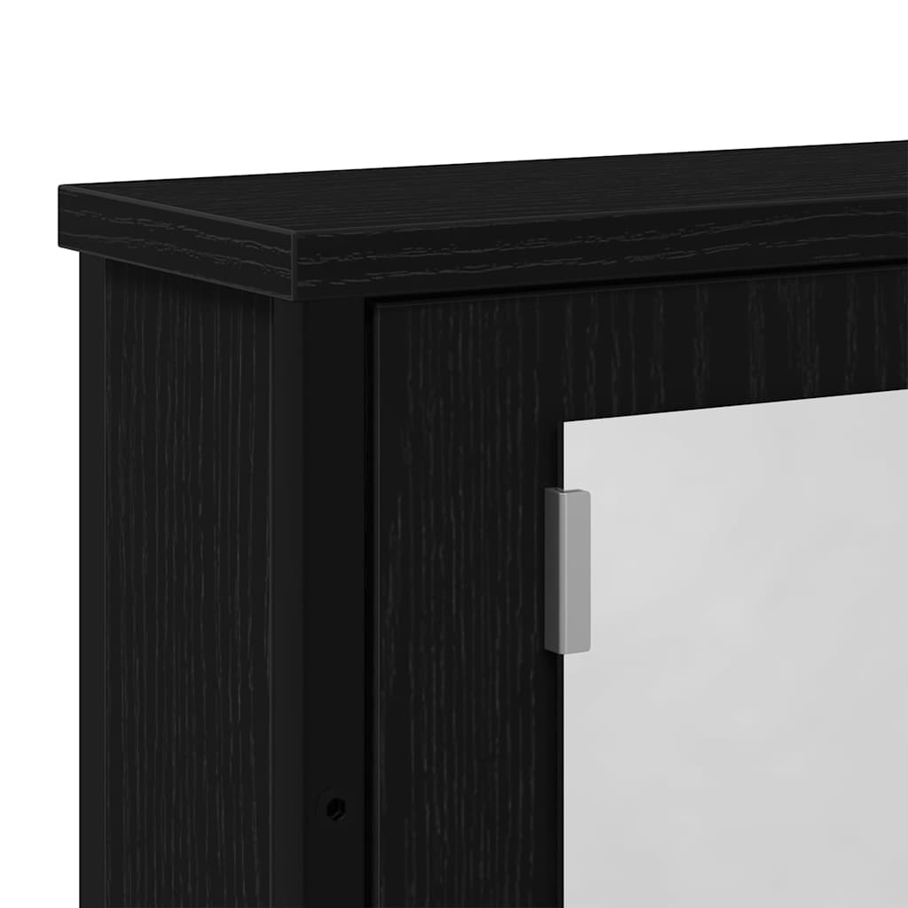 vidaXL Bad-Spiegelschrank Schwarz Eiche-Optik 42x12x60cm Holzwerkstoff