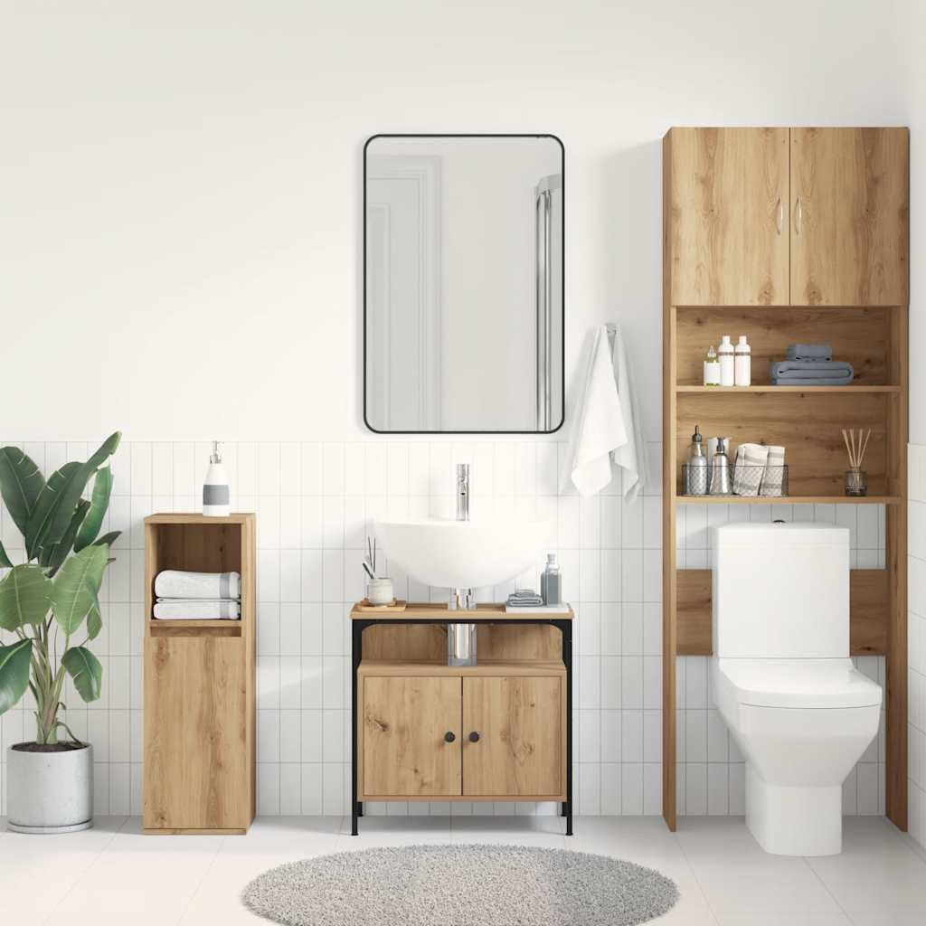 vidaXL Waschbeckenunterschrank Artisan-Eiche 60x30x60 cm Holzwerkstoff