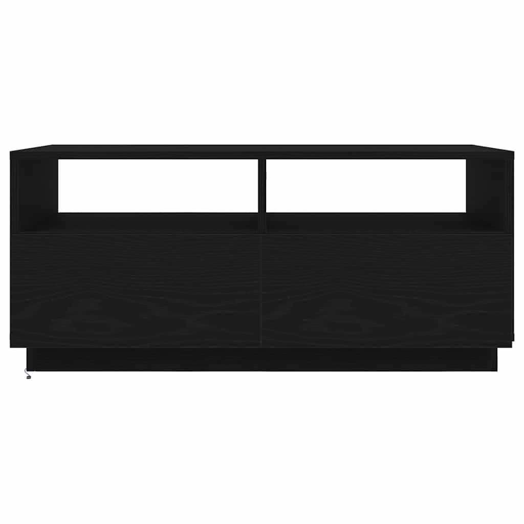 vidaXL Couchtisch mit LED-Leuchten Schwarz Eichen-Optik 90x49x40 cm
