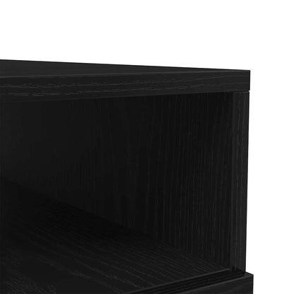 vidaXL Couchtisch mit LED-Leuchten Schwarz Eichen-Optik 90x49x40 cm
