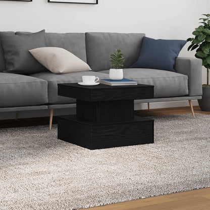 vidaXL Couchtisch mit LED-Leuchten Schwarz Eichen-Optik 50x50x40 cm