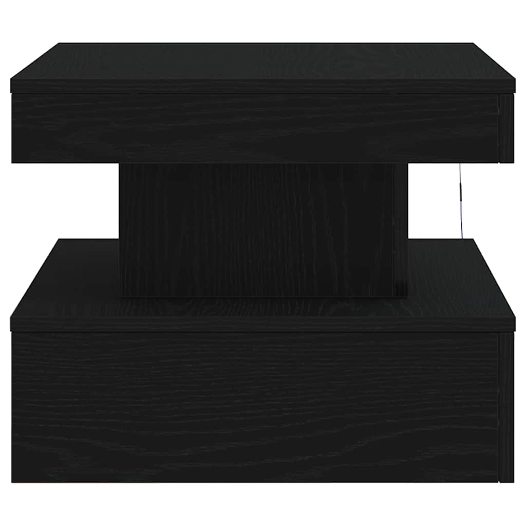 Couchtisch mit LED-Leuchten Schwarz Eichen-Optik 50x50x40 cm