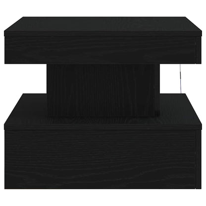 Couchtisch mit LED-Leuchten Schwarz Eichen-Optik 50x50x40 cm
