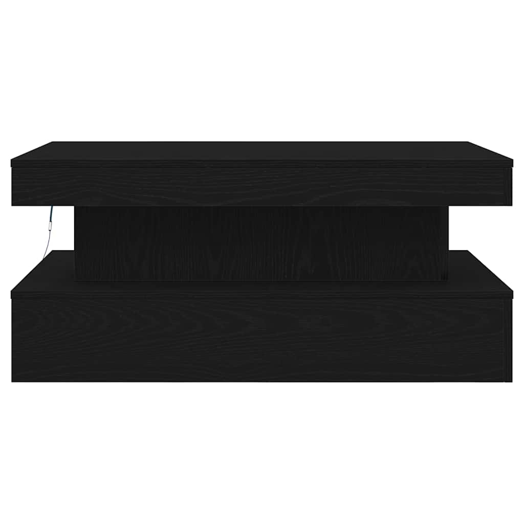 vidaXL Couchtisch mit LED-Leuchten Schwarz Eichen-Optik 90x50x40 cm
