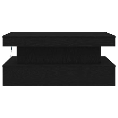 vidaXL Couchtisch mit LED-Leuchten Schwarz Eichen-Optik 90x50x40 cm