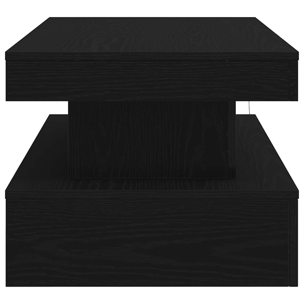 vidaXL Couchtisch mit LED-Leuchten Schwarz Eichen-Optik 90x50x40 cm
