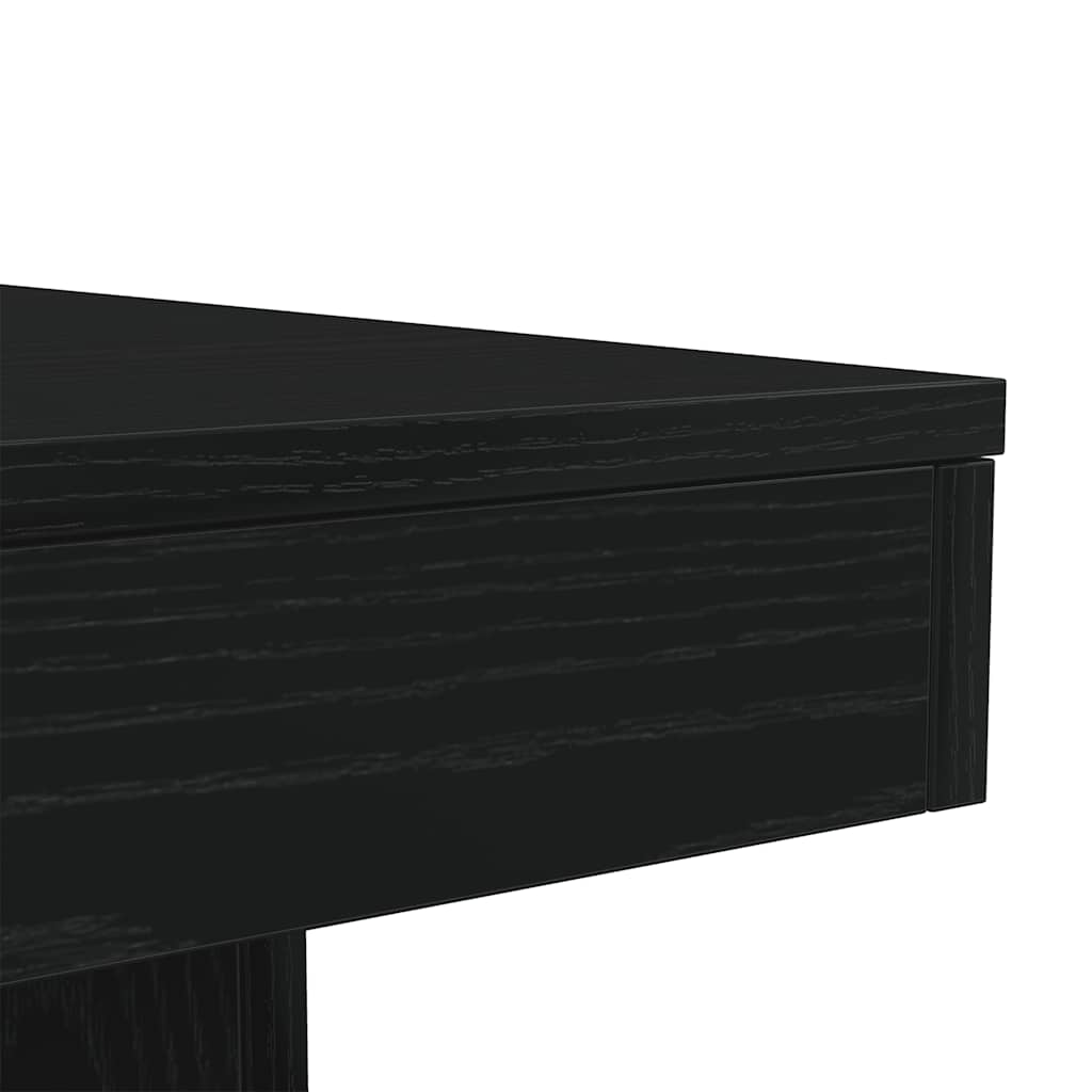 vidaXL Couchtisch mit LED-Leuchten Schwarz Eichen-Optik 90x50x40 cm