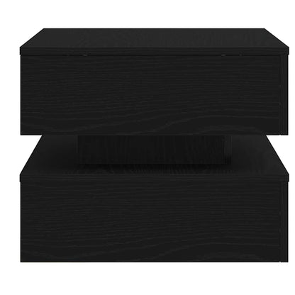 vidaXL Couchtisch mit LED-Leuchten Schwarz Eichen-Optik 50x50x40 cm