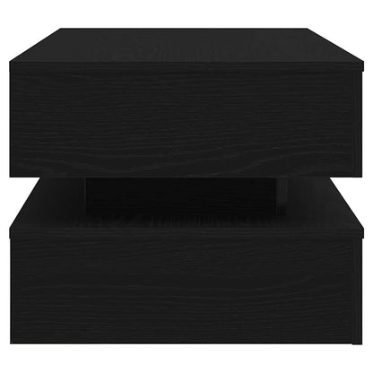 Couchtisch mit LED-Leuchten Schwarz Eichen-Optik 90x50x40 cm