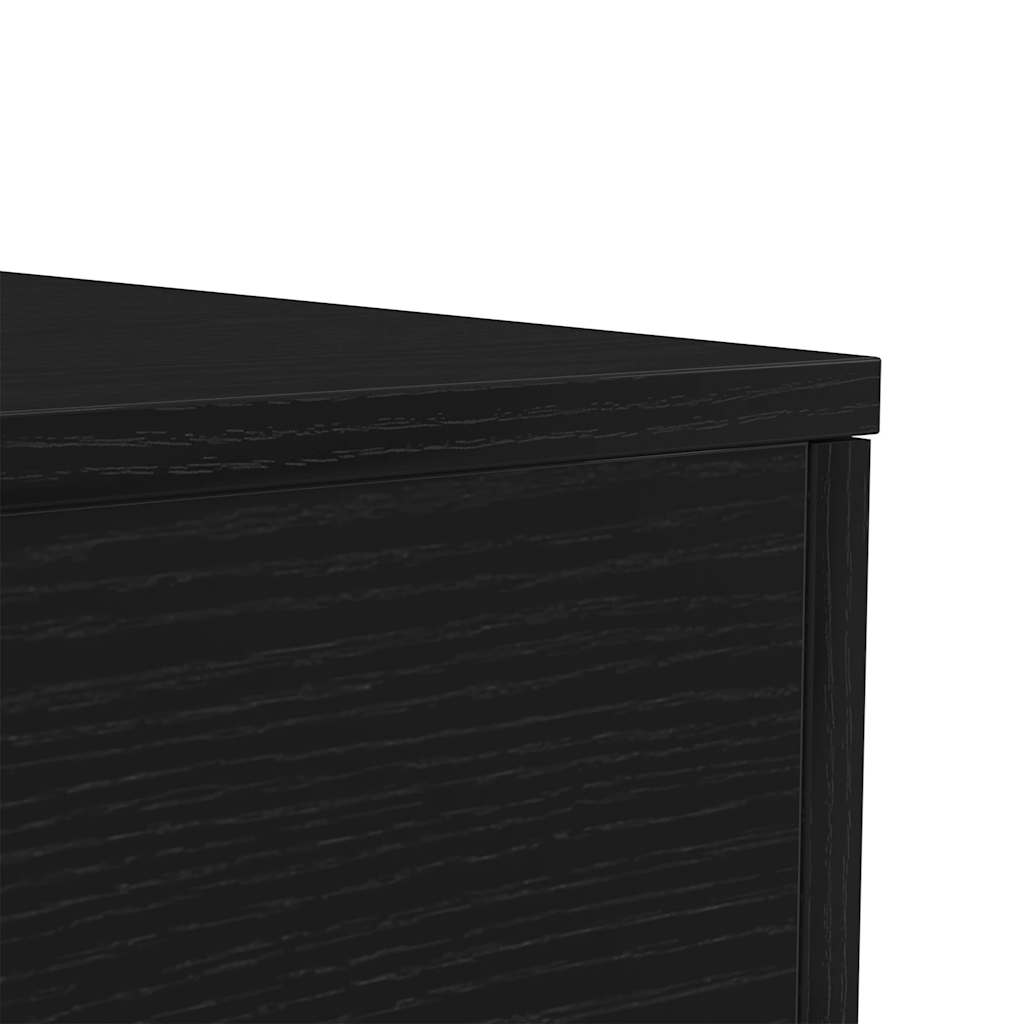 vidaXL Couchtisch mit LED-Leuchten Schwarz Eichen-Optik 90x50x40 cm