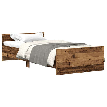 vidaXL Bettgestell ohne Matratze Altholz-Optik 75x190 cm Holzwerkstoff