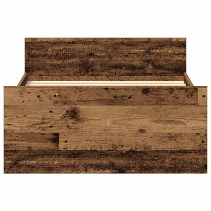 vidaXL Bettgestell ohne Matratze Altholz-Optik 75x190 cm Holzwerkstoff
