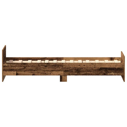 vidaXL Bettgestell ohne Matratze Altholz-Optik 75x190 cm Holzwerkstoff