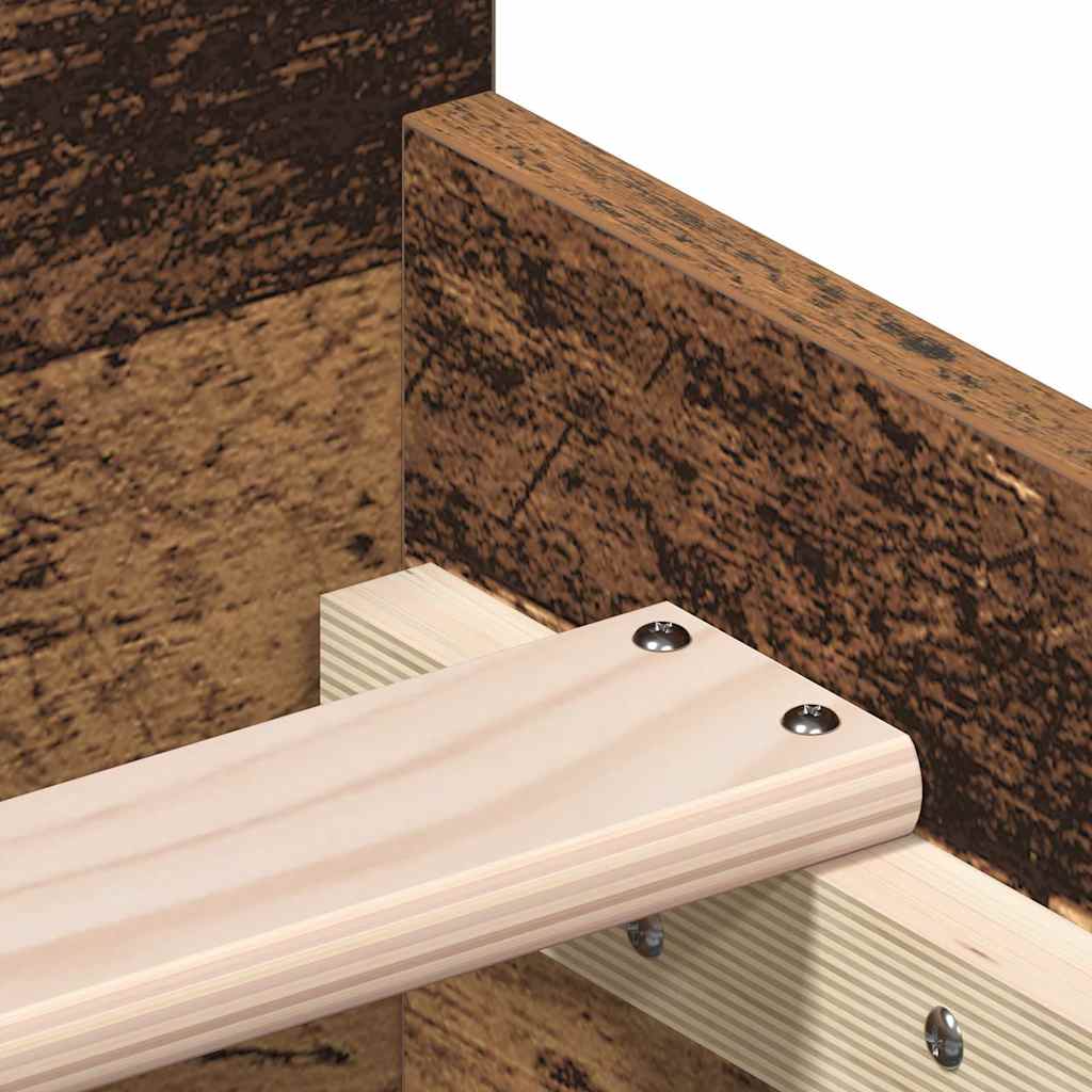 vidaXL Bettgestell ohne Matratze Altholz-Optik 75x190 cm Holzwerkstoff