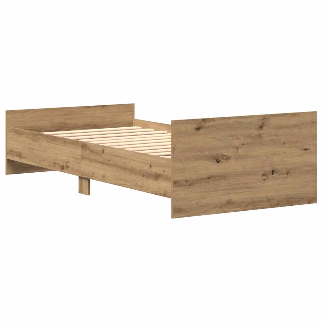 Bettgestell ohne Matratze Artisan-Eiche 75x190 cm Holzwerkstoff