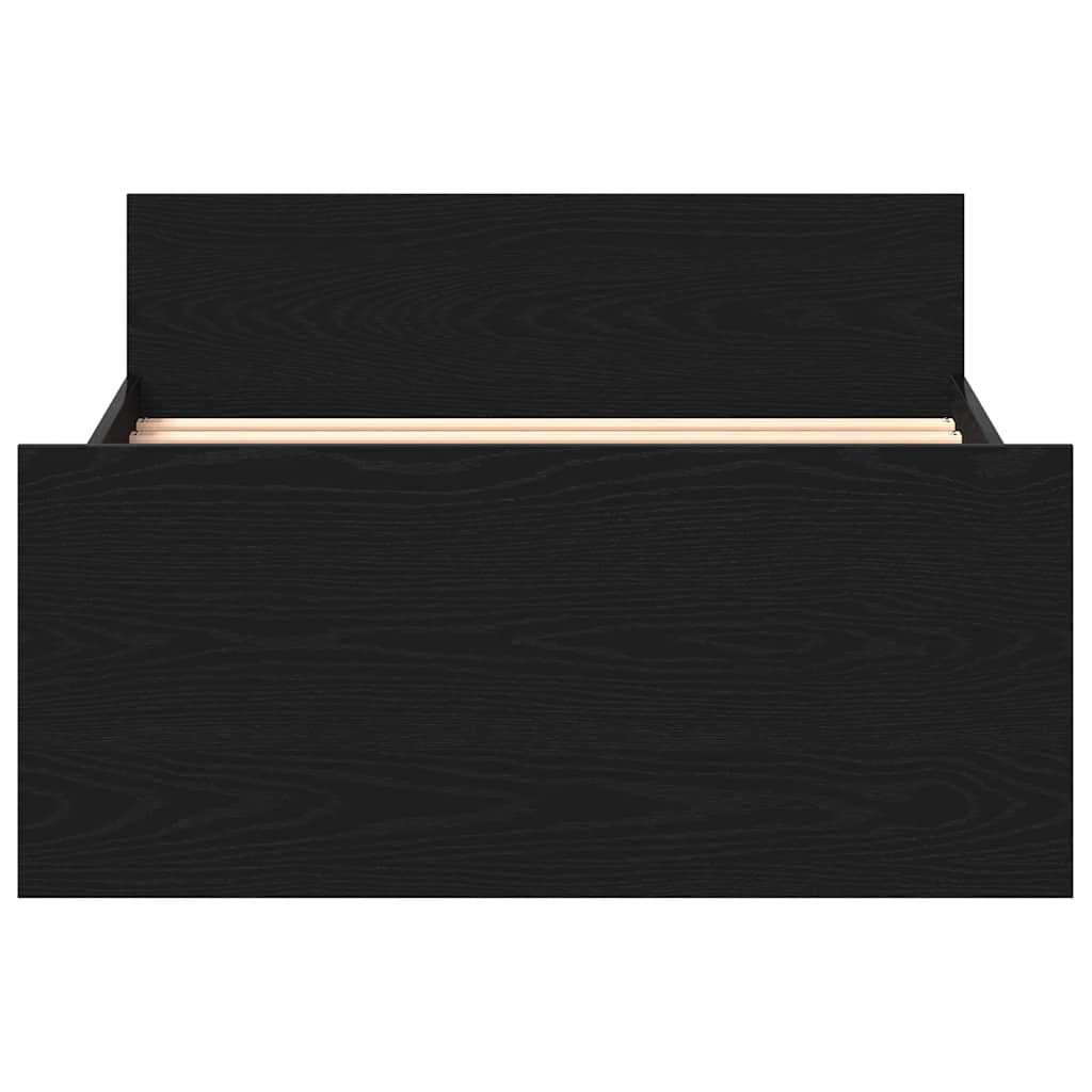 vidaXL Bettgestell ohne Matratze Schwarz Eichen-Optik 75x190 cm