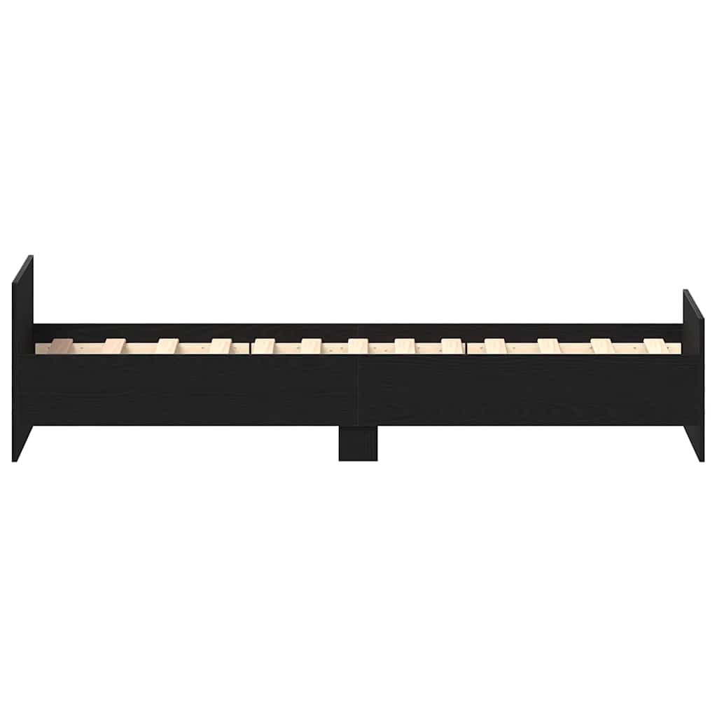 vidaXL Bettgestell ohne Matratze Schwarz Eichen-Optik 75x190 cm
