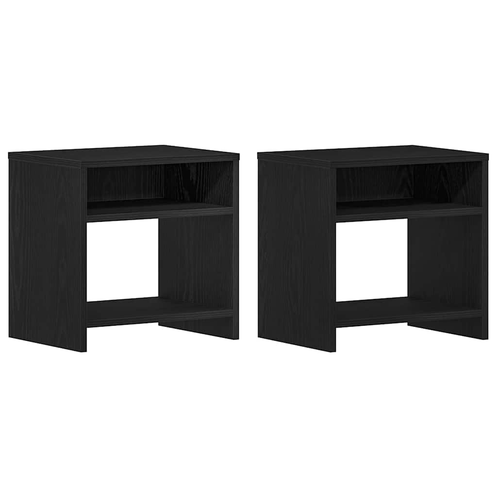 vidaXL Nachttische 2Stk. Schwarz Eichen-Optik 40x30x40cm Holzwerkstoff