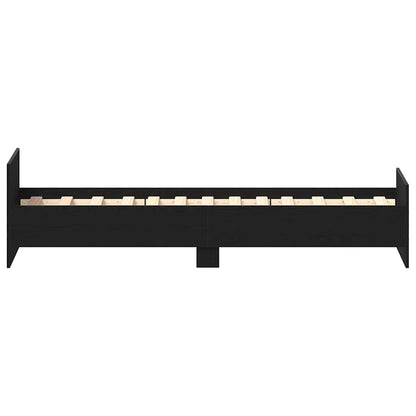 vidaXL Bettgestell ohne Matratze Schwarz Eichen-Optik 90x200 cm