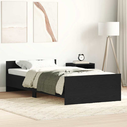 vidaXL Bettgestell ohne Matratze Schwarz Eichen-Optik 90x200 cm