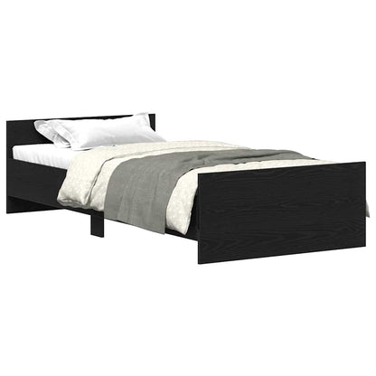 vidaXL Bettgestell ohne Matratze Schwarz Eichen-Optik 100x200 cm